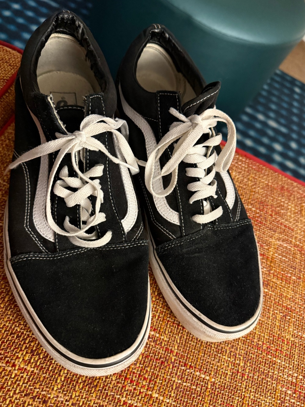 Vans Black Suede Skate Sneakers with White Stripe